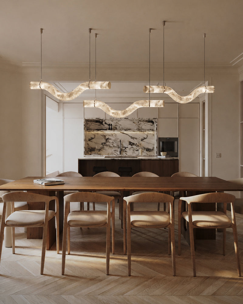 LightsStory Linear Alabaster Pendant Light - Serene White - Luxury Decor