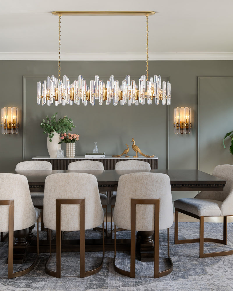 K9 Crystal Brass Multi-Light Chandelier for Dining Room – Candle Style, Chrome, Bonnington - LightsStory Chandeliers & Crystal Lighting - USA