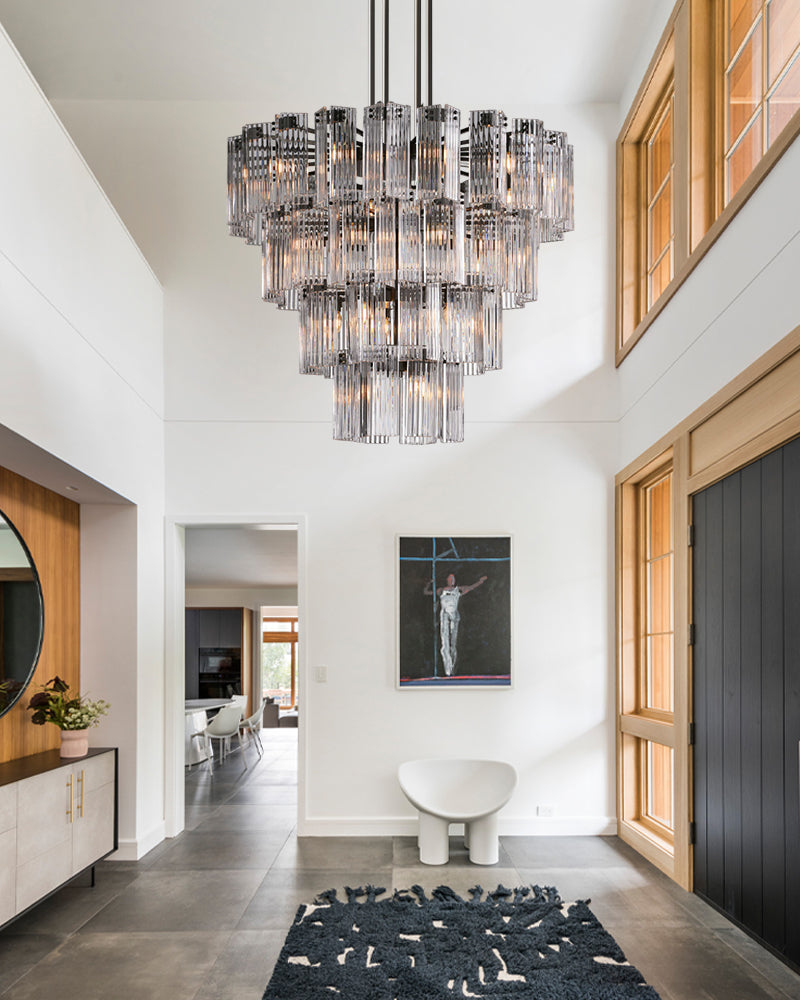 Saint-Cirq Grande Statement Crystal Chandelier - Multi-Tiered Statement Lobby, Stairwells & Entrances