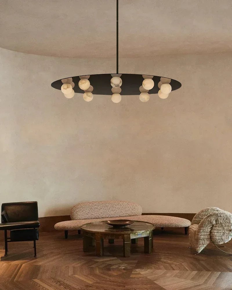 LightsStory Timeless Alabaster Globe Pendant Light - Heritage Brass