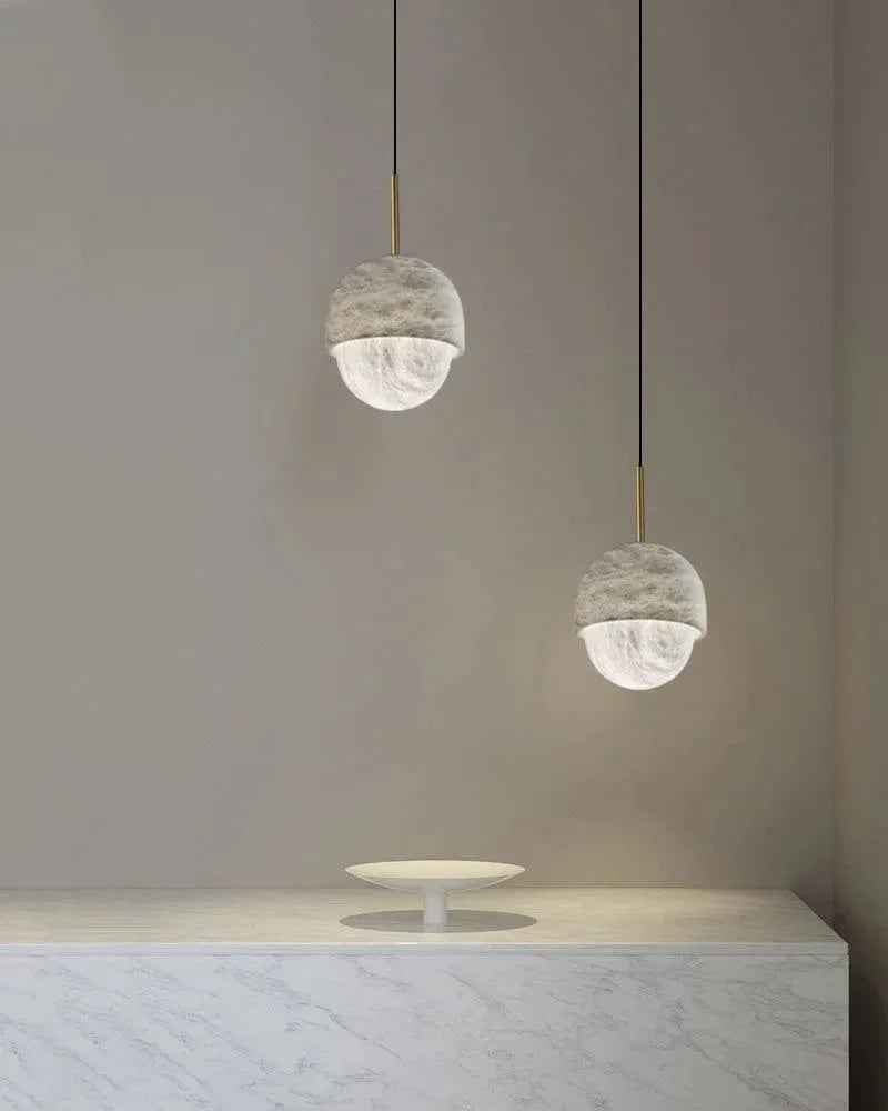 LightsStory Round Alabaster Lux Pendant Light - Geometric Small - Lux