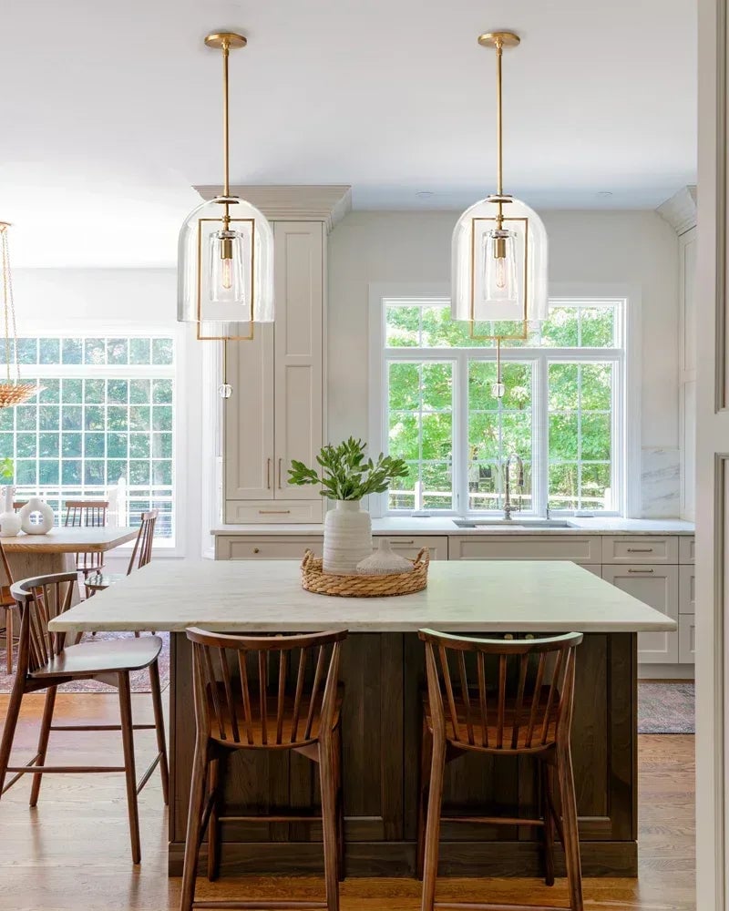 glass pendant lights for kitchen island