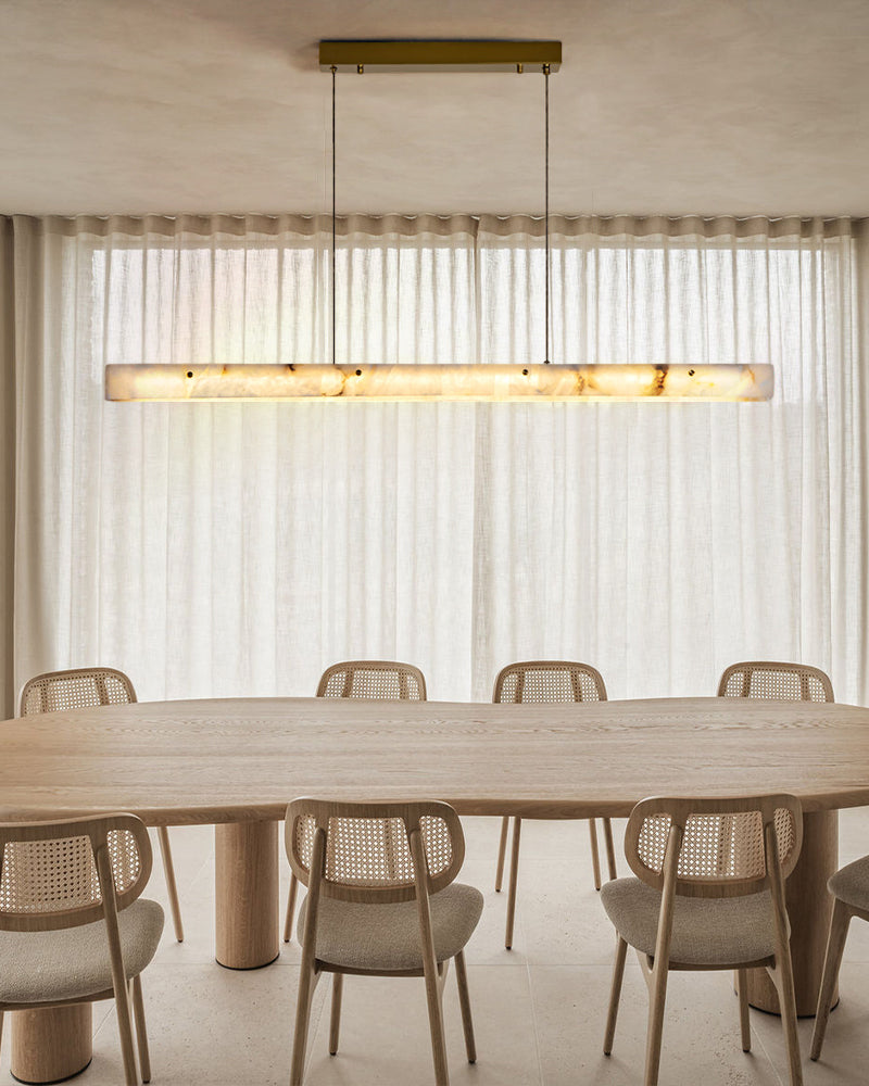 LightsStory Linear Alabaster Pendant Light - Statement Natural Stone - LightsStory Chandeliers & Crystal Lighting - USA