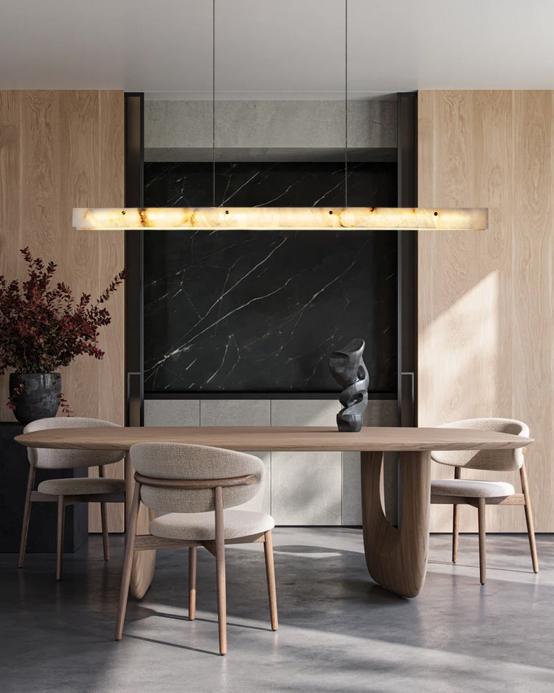 LightsStory Linear Alabaster Pendant Light - Statement Natural Stone - LightsStory Chandeliers & Crystal Lighting - USA
