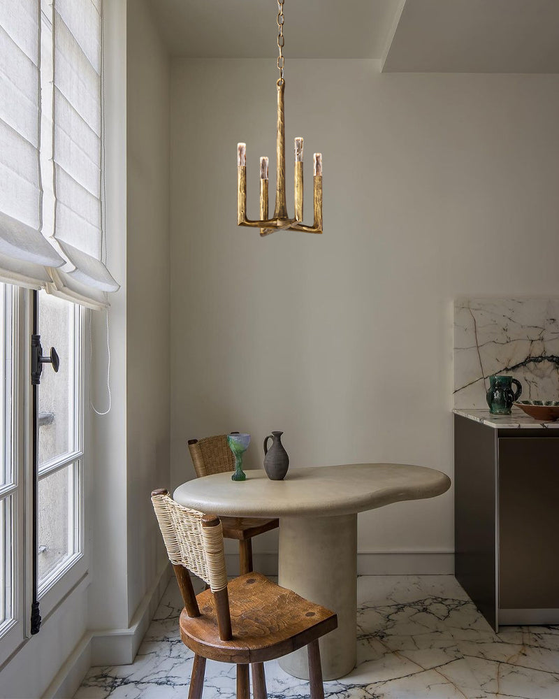 Thod Hand-Forged Brass & Bronze Iron Linear Chandeliers Wide 54" 72" 95" for Dining table