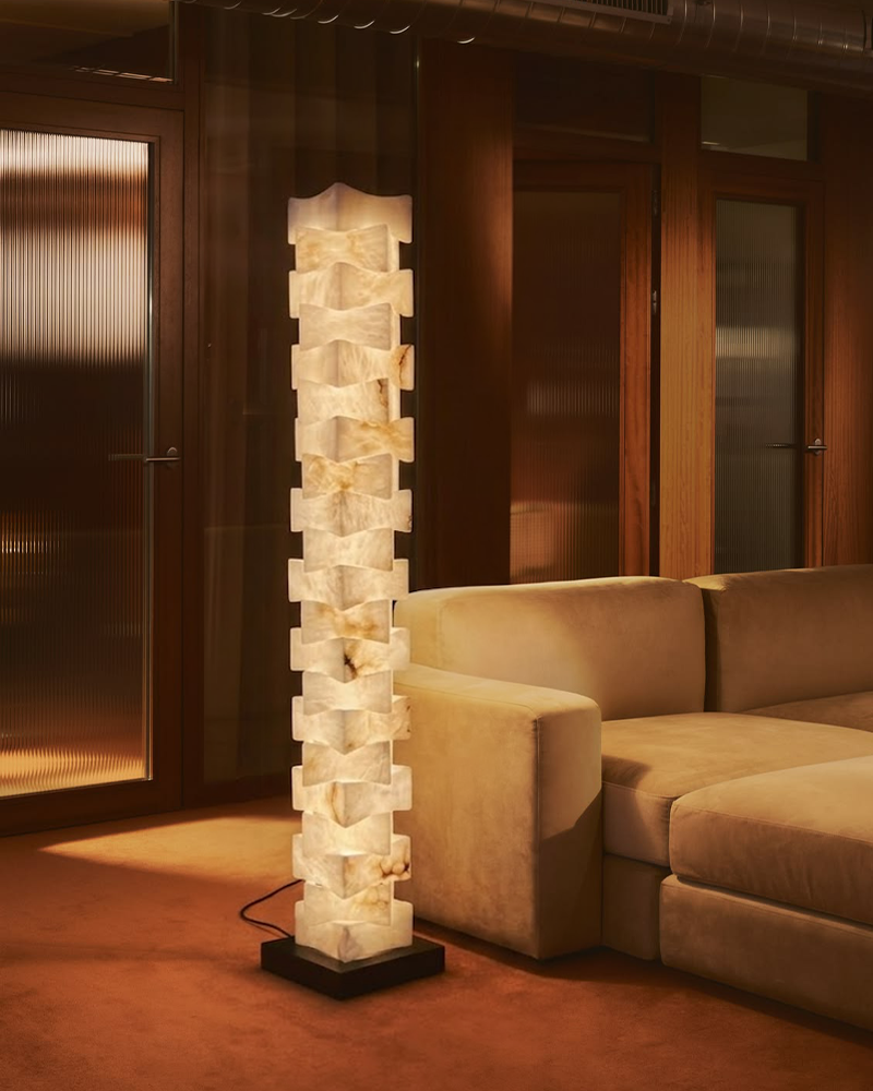 LightsStory Alabaster Linear Floor Lamp - Tall Statement Totem