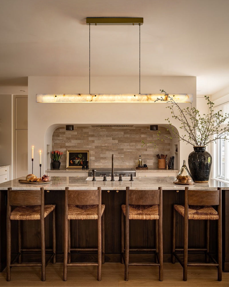 LightsStory Linear Alabaster Pendant Light - Statement Natural Stone - LightsStory Chandeliers & Crystal Lighting - USA
