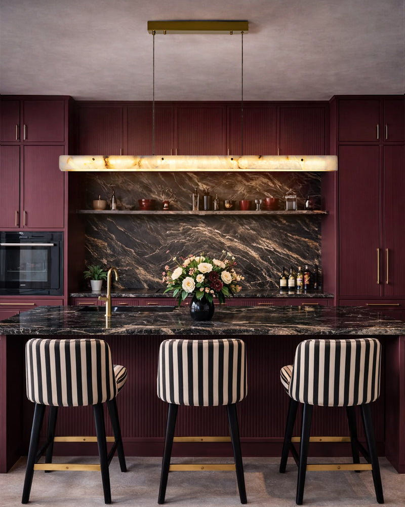 LightsStory Linear Alabaster Pendant Light - Statement Natural Stone - LightsStory Chandeliers & Crystal Lighting - USA