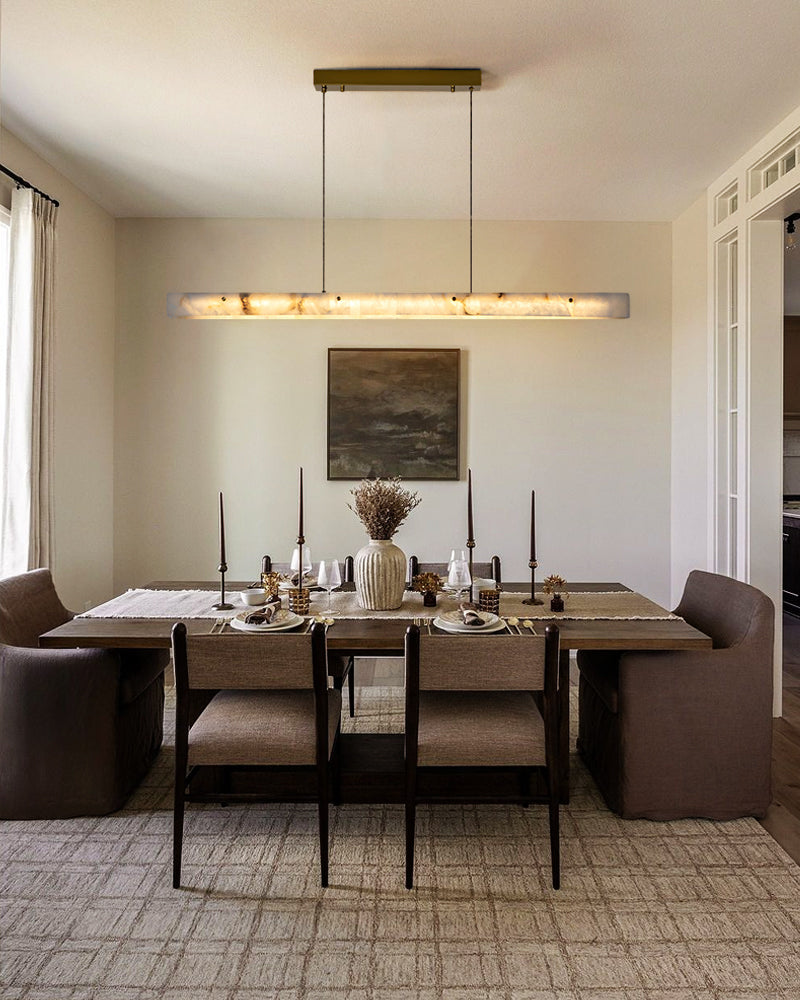 LightsStory Linear Alabaster Pendant Light - Statement Natural Stone - LightsStory Chandeliers & Crystal Lighting - USA