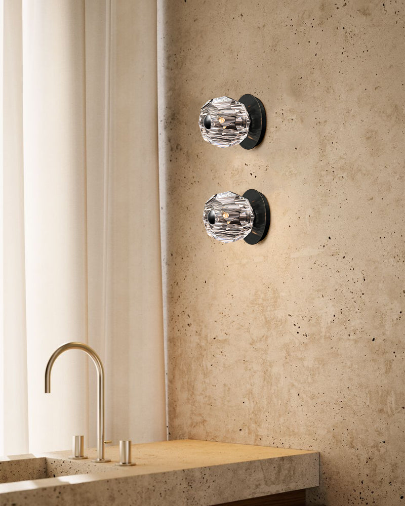 Black/Brass Modern Crystal Ceiling Lighting with Adjustable Cord for Bedroom Hallway Modern Pendant lamp