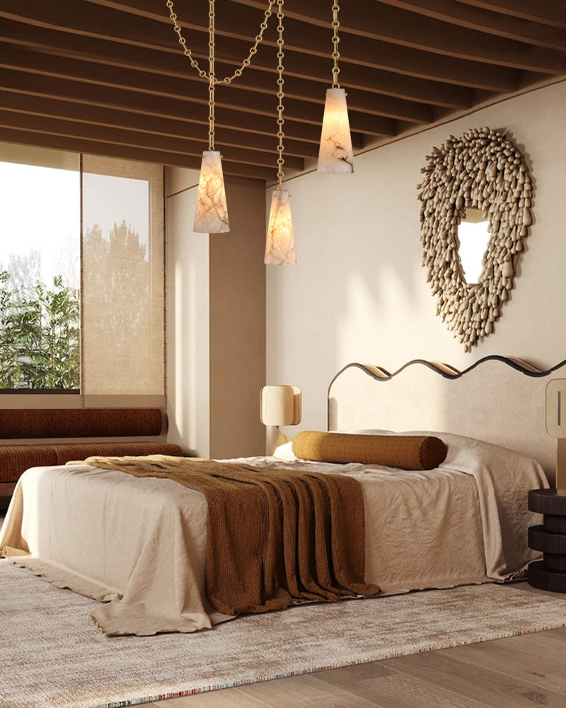 LightsStory Geometric Cluster Chandelier - Serene Alabaster & Brass