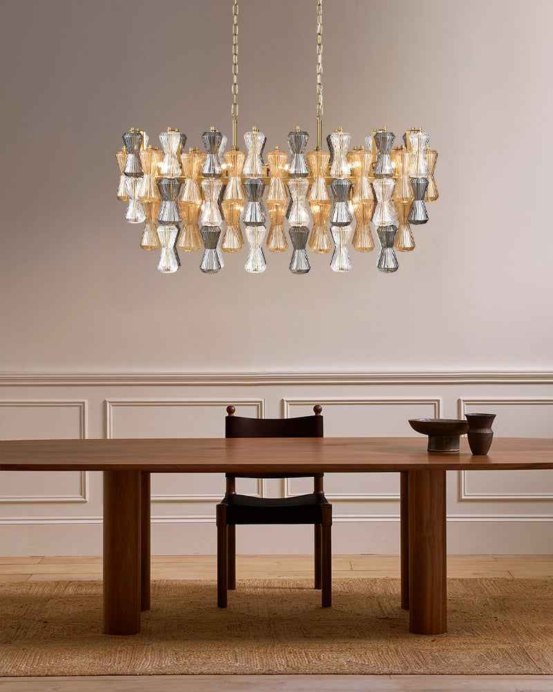 Murano Glass Cascade Tiered Chandelier - Amber & Clear & Green Glass (Copy)