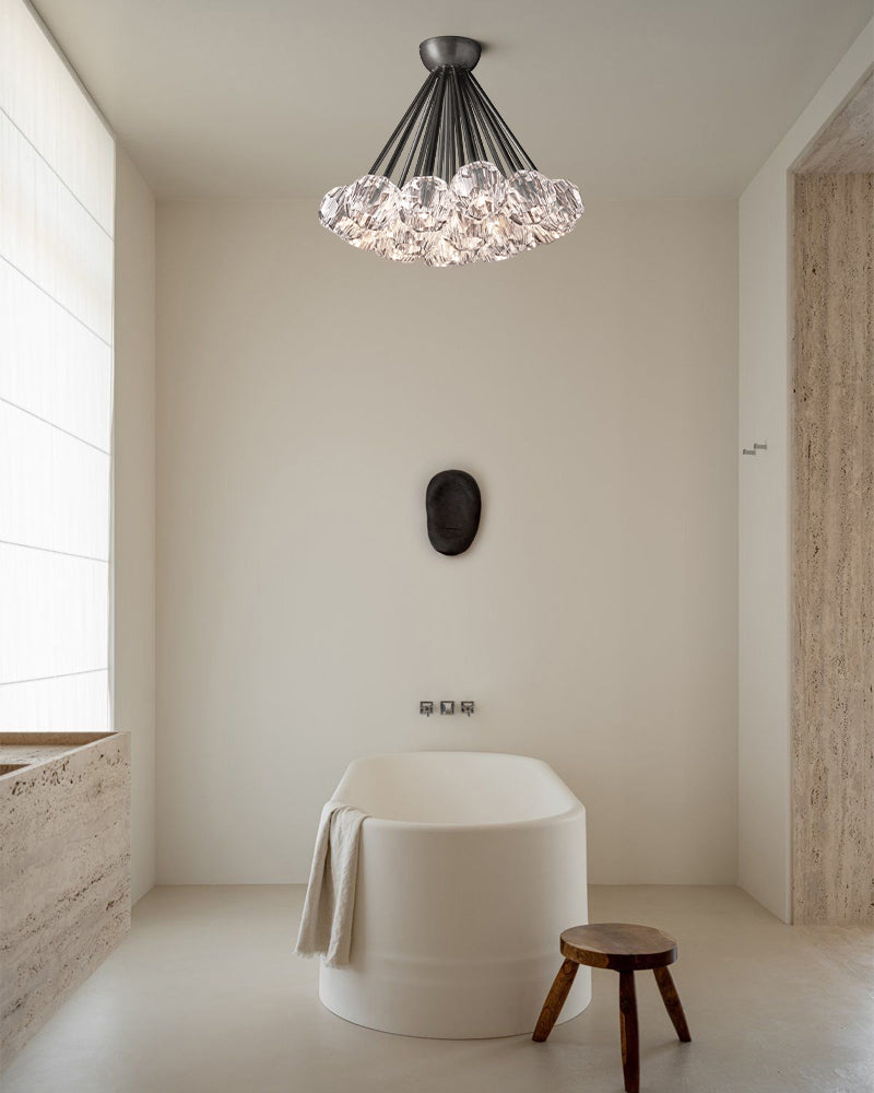 Black/Brass Modern Crystal Ceiling Lighting with Adjustable Cord for Bedroom Hallway Modern Pendant lamp