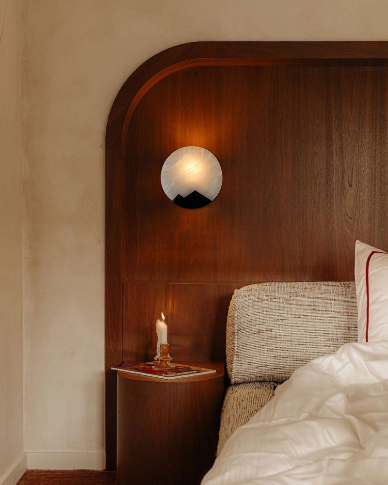 LightsStory Geometric Wall Sconce - Lux Alabaster Brushed Brass - LightsStory Chandeliers & Crystal Lighting - USA