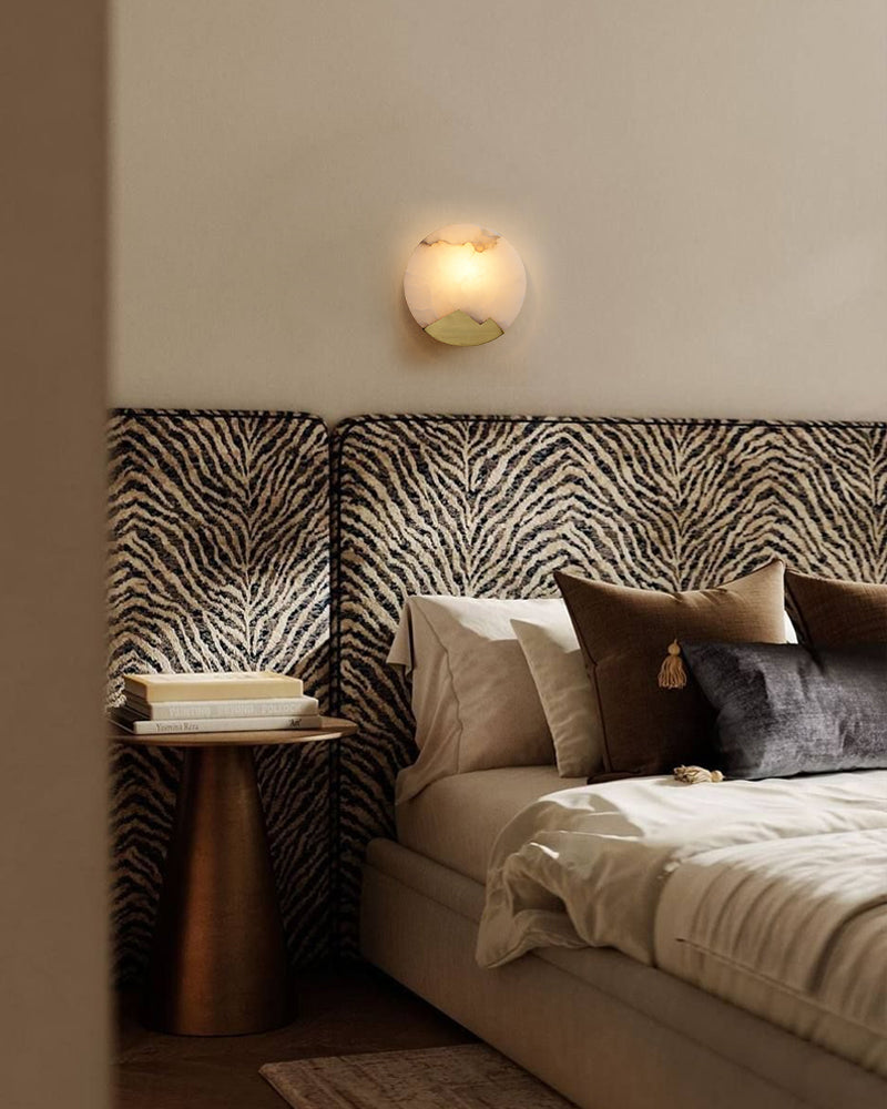 LightsStory Geometric Wall Sconce - Lux Alabaster Brushed Brass - LightsStory Chandeliers & Crystal Lighting - USA
