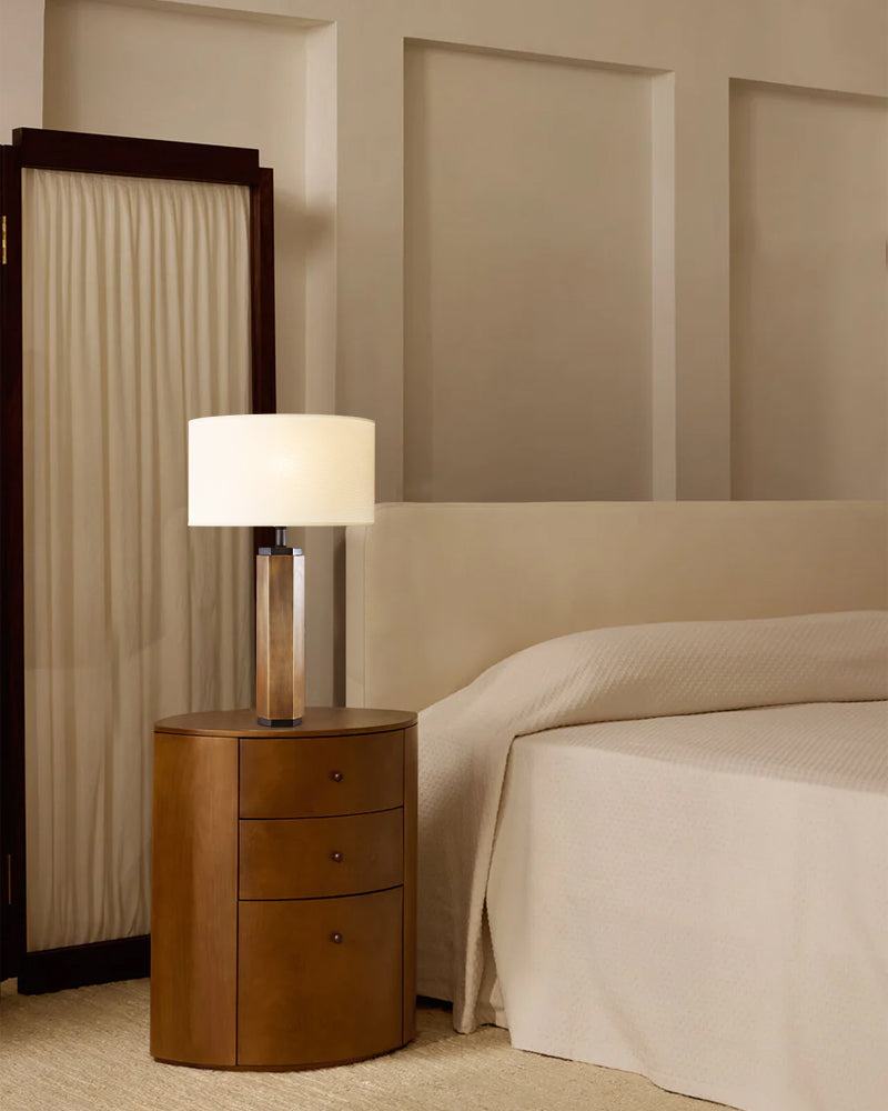 LightsStory Signature Round Column Table Lamp - Black & White - LightsStory Chandeliers & Crystal Lighting - USA