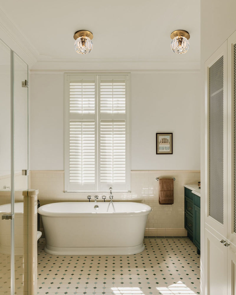 Black/Brass Modern Crystal Ceiling Lighting with Adjustable Cord for Bedroom Hallway Modern Pendant lamp