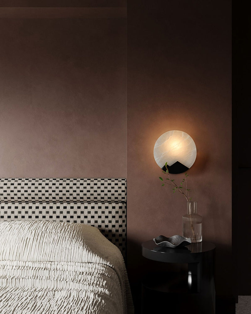 LightsStory Geometric Wall Sconce - Lux Alabaster Brushed Brass - LightsStory Chandeliers & Crystal Lighting - USA