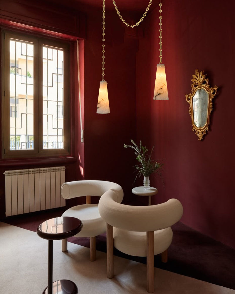 LightsStory Geometric Cluster Chandelier - Serene Alabaster & Brass
