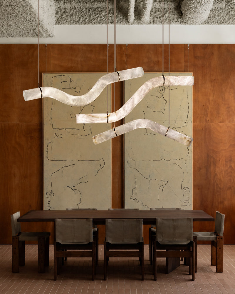 LightsStory Linear Alabaster Pendant Light - Serene White