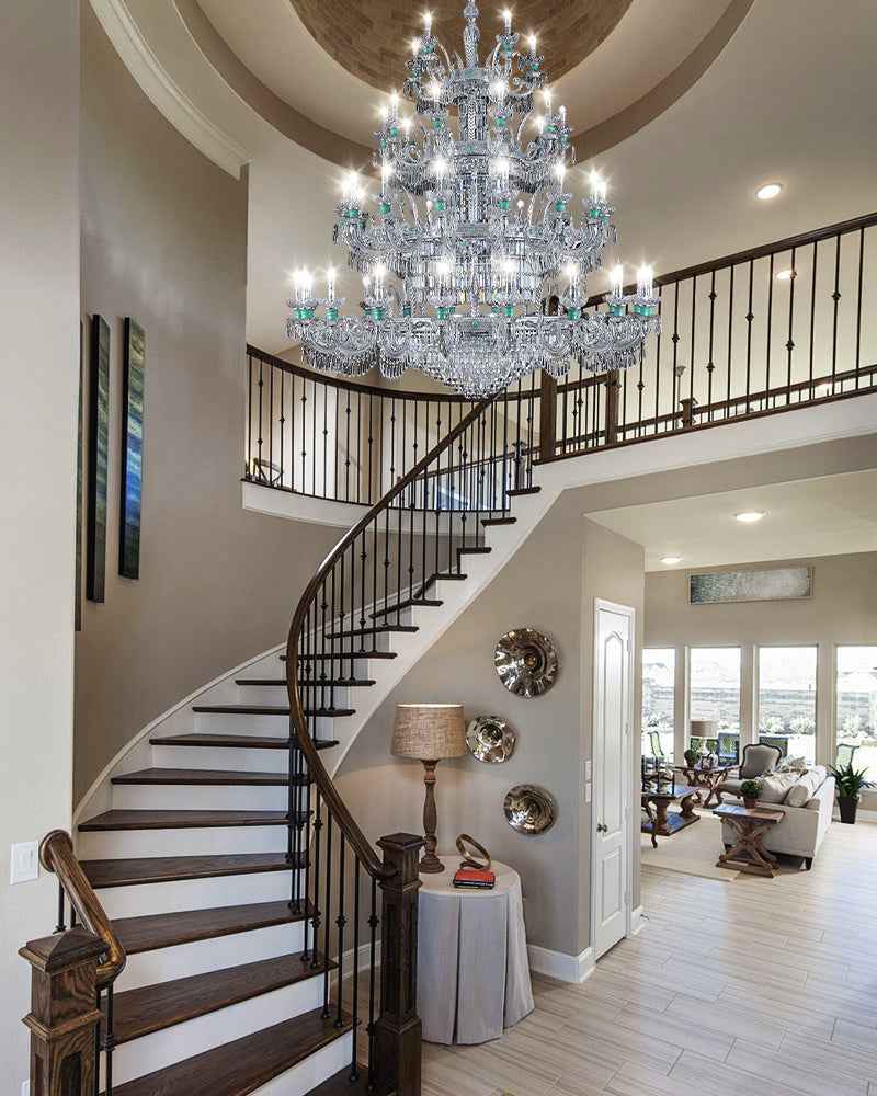 Lightsstory Series Classic Crystal chandelier | Translucent Hand-blown Crystal Handing Light Finish for Dining Rooms, Living Rooms and Bedroom