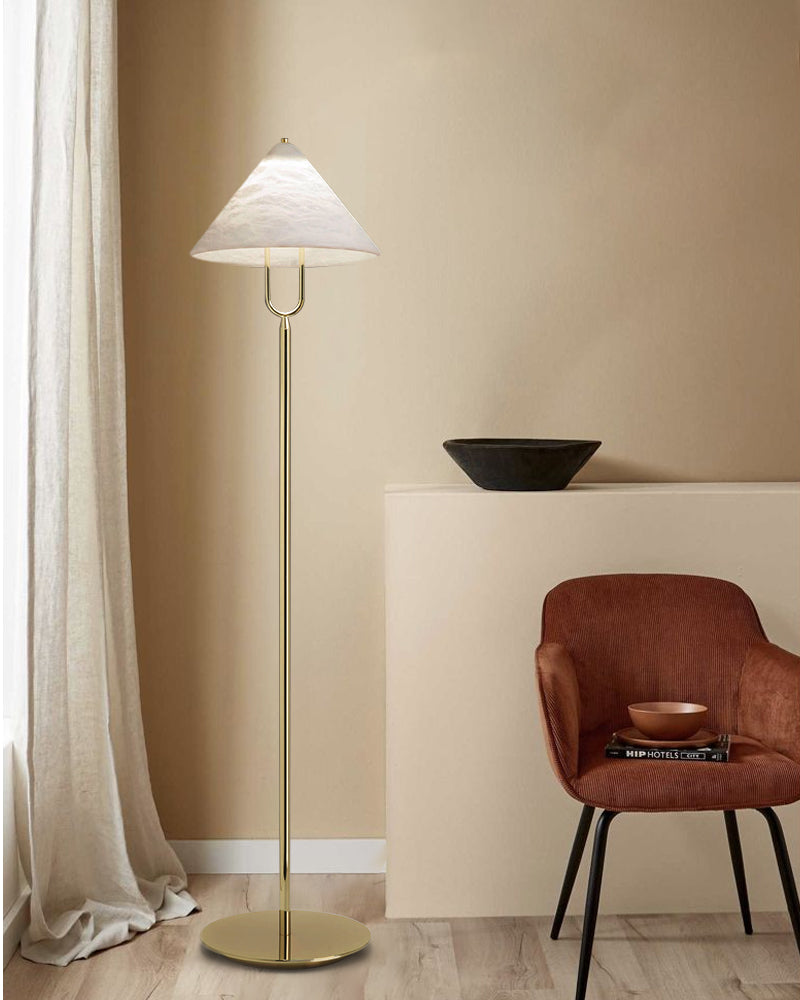 Fuji Cone Alabaster Desk Table Lamp Wide 8" for bedroom home decor