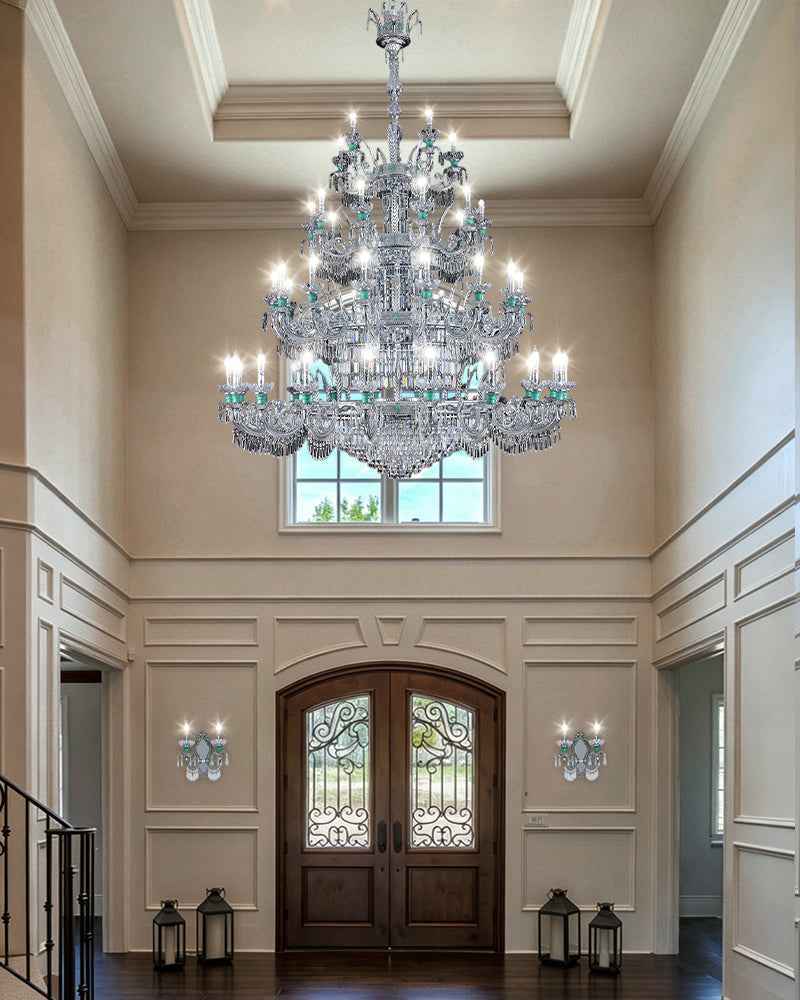 Lightsstory Series Classic Crystal chandelier | Translucent Hand-blown Crystal Handing Light Finish for Dining Rooms, Living Rooms and Bedroom