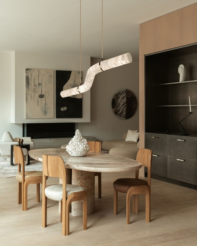 LightsStory Linear Alabaster Pendant Light - Serene White