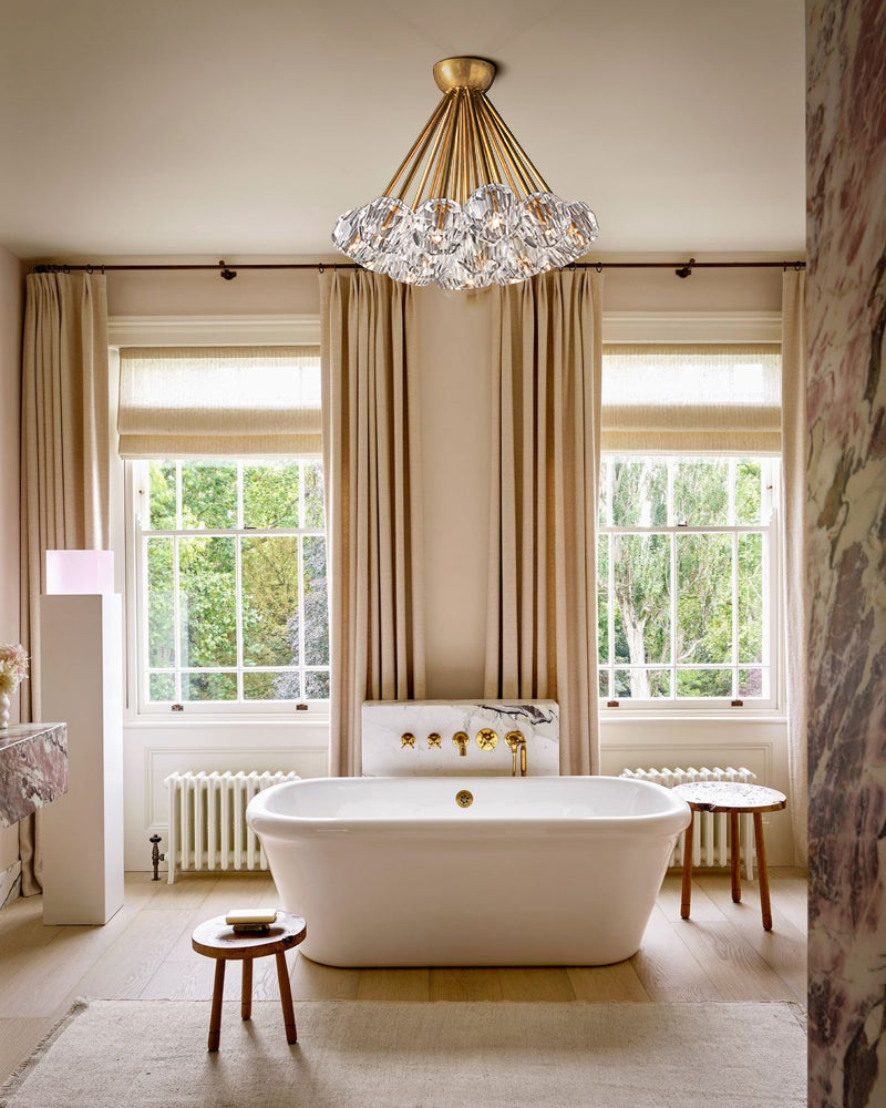 Black/Brass Modern Crystal Ceiling Lighting with Adjustable Cord for Bedroom Hallway Modern Pendant lamp