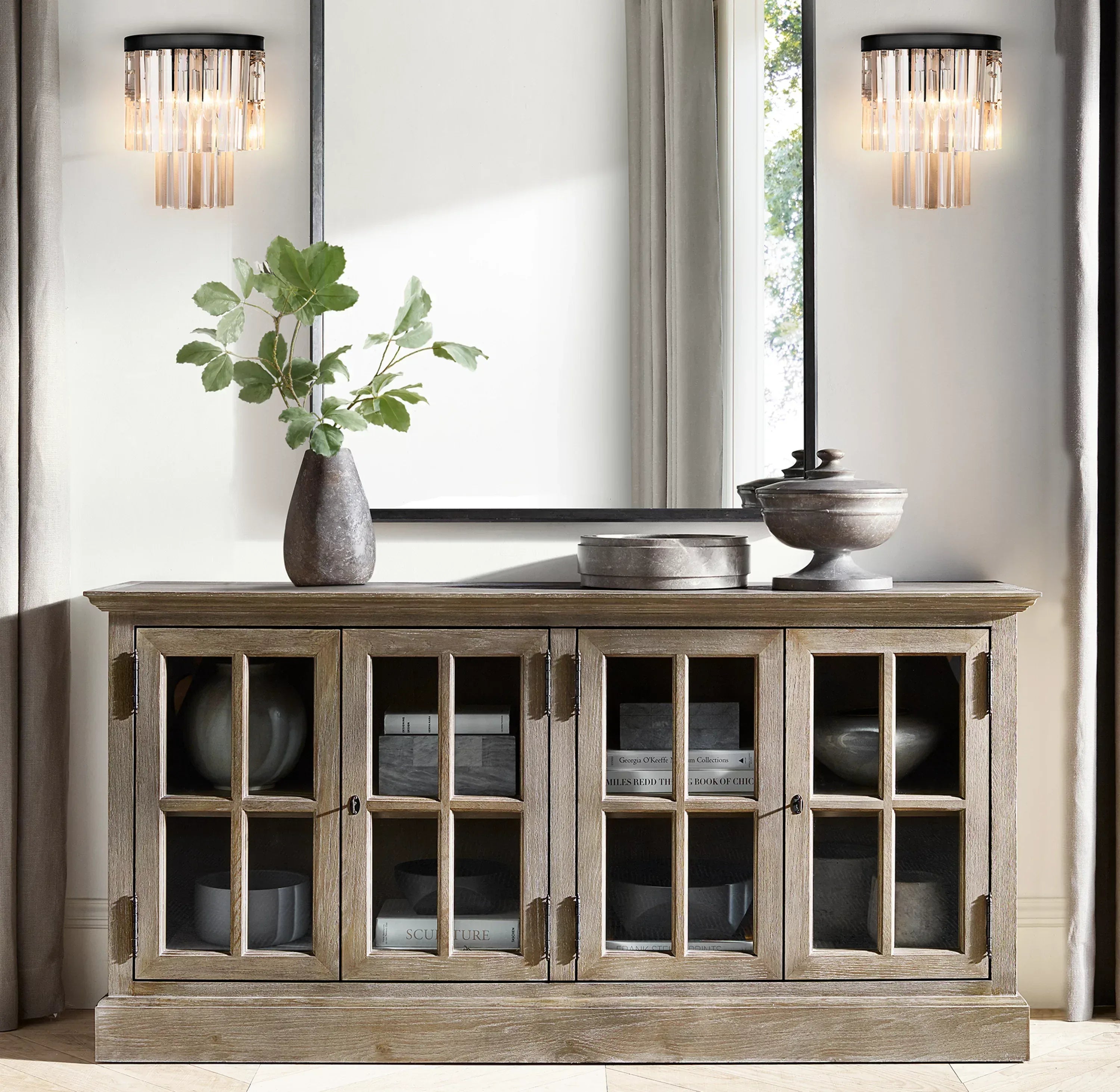 Modern 3-tiered Metal Crystal Wall Light Fixture for Bedroom/Living Room/Hallway Flush Mounted Wall Sconce Lamp