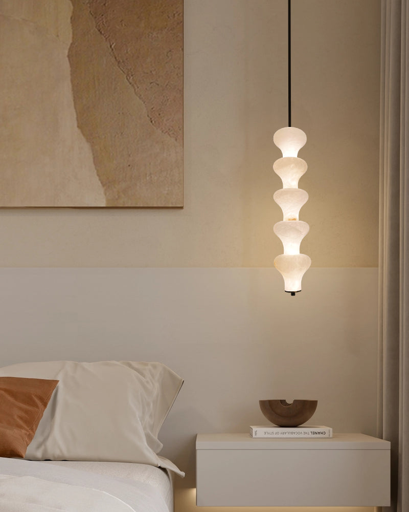 Modern Sculptural Alabaster Pendant Light with 5 Light Cluster Design for Kitchen Island Modern Pendant lamp