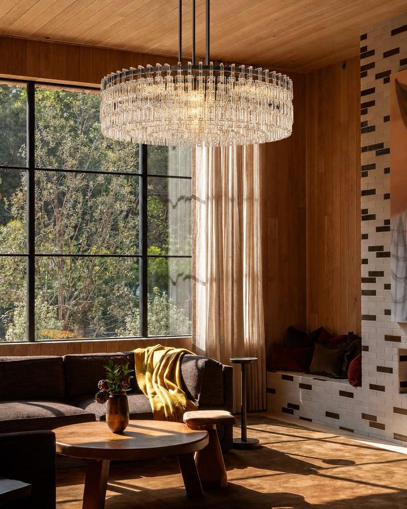 Multi-Tiered Crystal Pendant Light - Luxury Home Interior Lighting