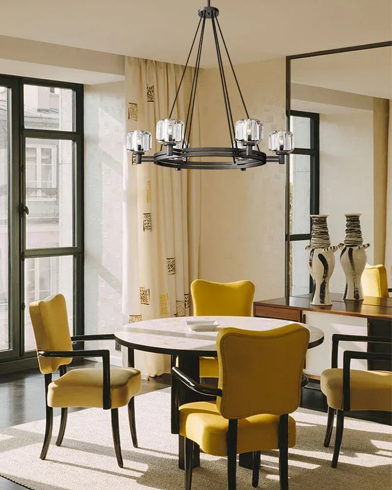 6/12 Light Candle Style Traditional Chandelier with Crystal Accents for dining room table American chandelier