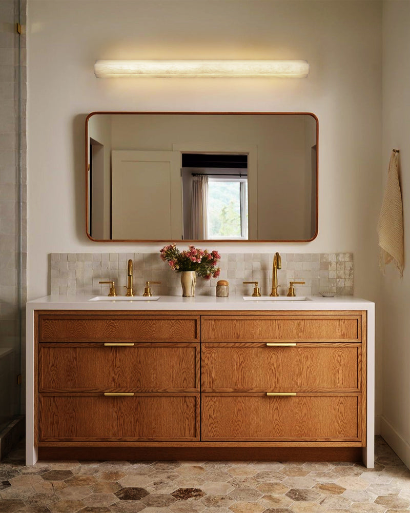 LightsStory Alabaster Linear Wall Sconce - Serene White - Small