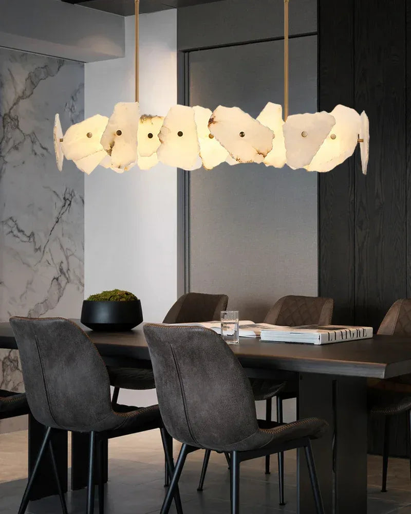 Linear Design Modern Style Irregular white Marble Snowflake Chandelier for living room American Vintage chandelier lamp