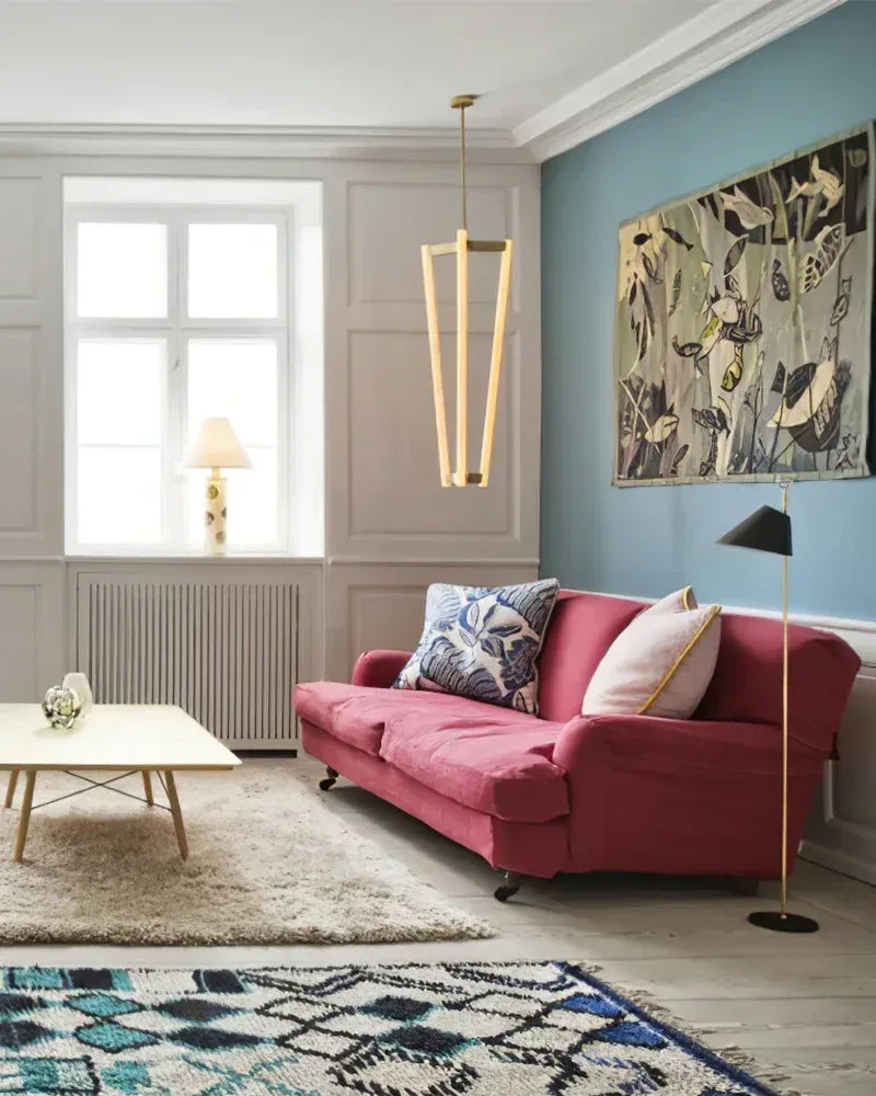 Sleek Modern Lighting Acrylic Pipeline Tube Chandelier Stainless Titanium in Red/Gold/Black Modern Pendant lamp