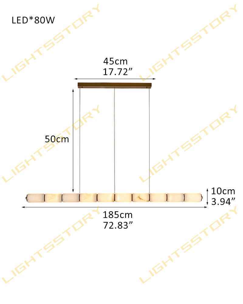 LightsStory Series Linear Chandelier | Natural Handmade Alabaster with Gold Metal Finish for Kitchens Island, Living Rooms and Bedrooms (Copy)