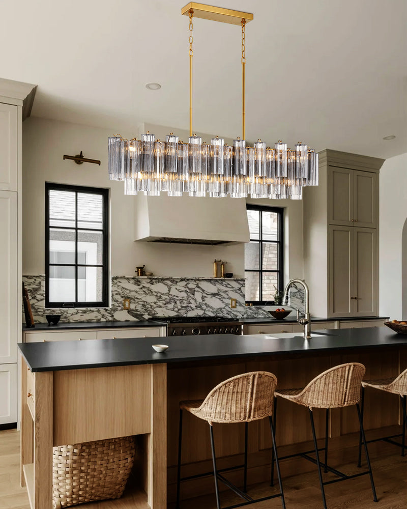 10/14/20/25 light Linear Large Murano Colorful Glass Chandelier in Brass/Chrome Hardwared Luxury Modern Chandelier