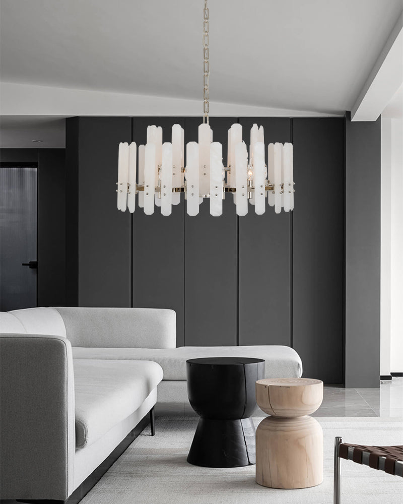 polished nickel chandelier