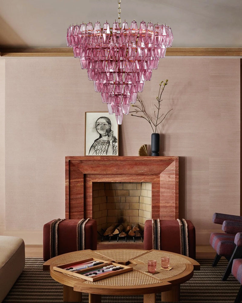 Modern Multi-Layer Murano Colorful Glass Round Chandelier Gold Framework for living room