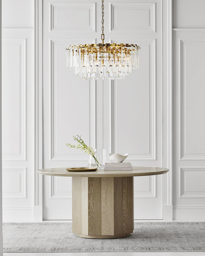 Elegant Arden Tiered Crystal Round Chandelier Dimmable Gold/Bronze/Chrome Stainless Body