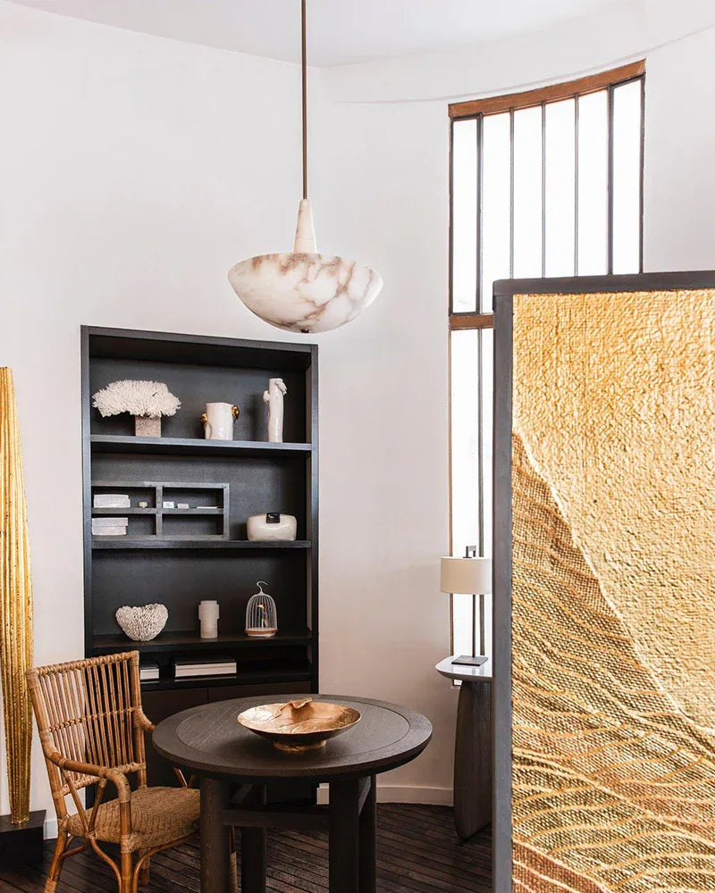 Domus Vintage Alabaster Lamp Round Bowl Ceiling Pendant Lighting Wide 20in 28in Modern Pendant lamp