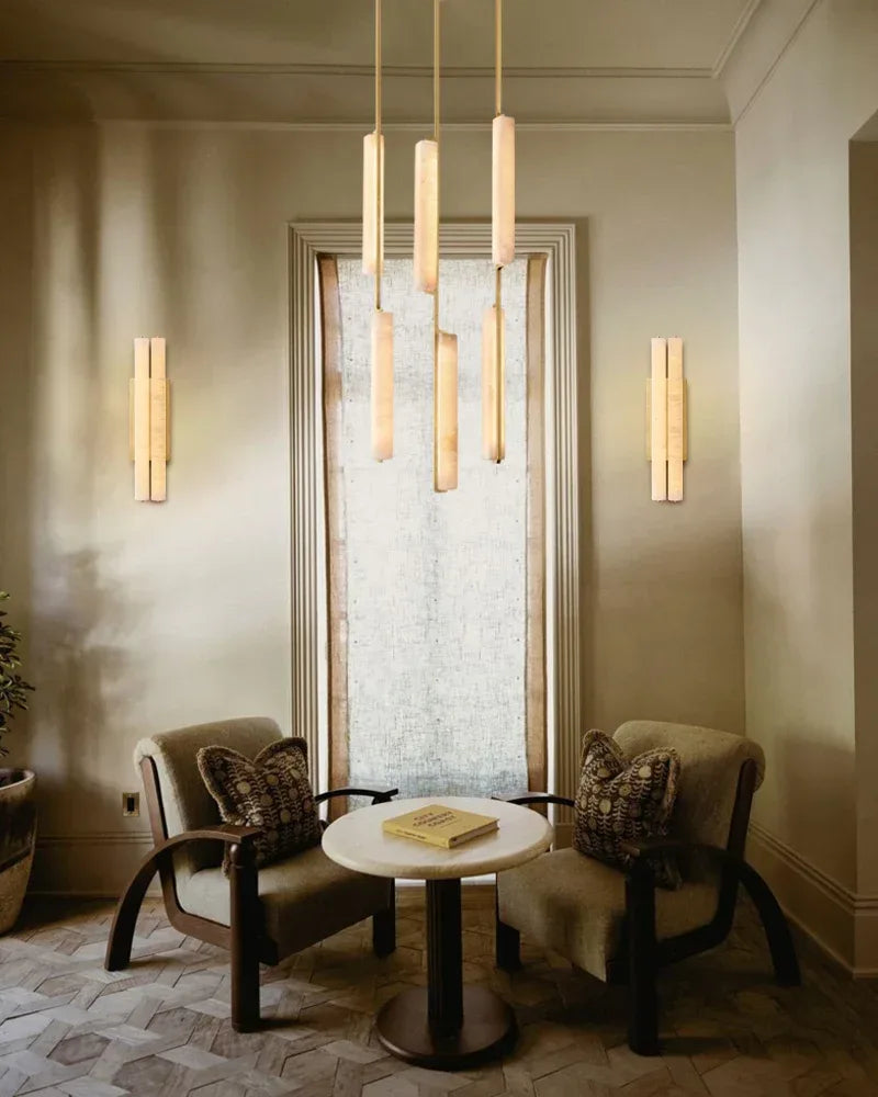 Vintage Clound Audubon Cluster Alabaster Linear Long Plate Chandelier for hallway American Vintage chandelier lamp