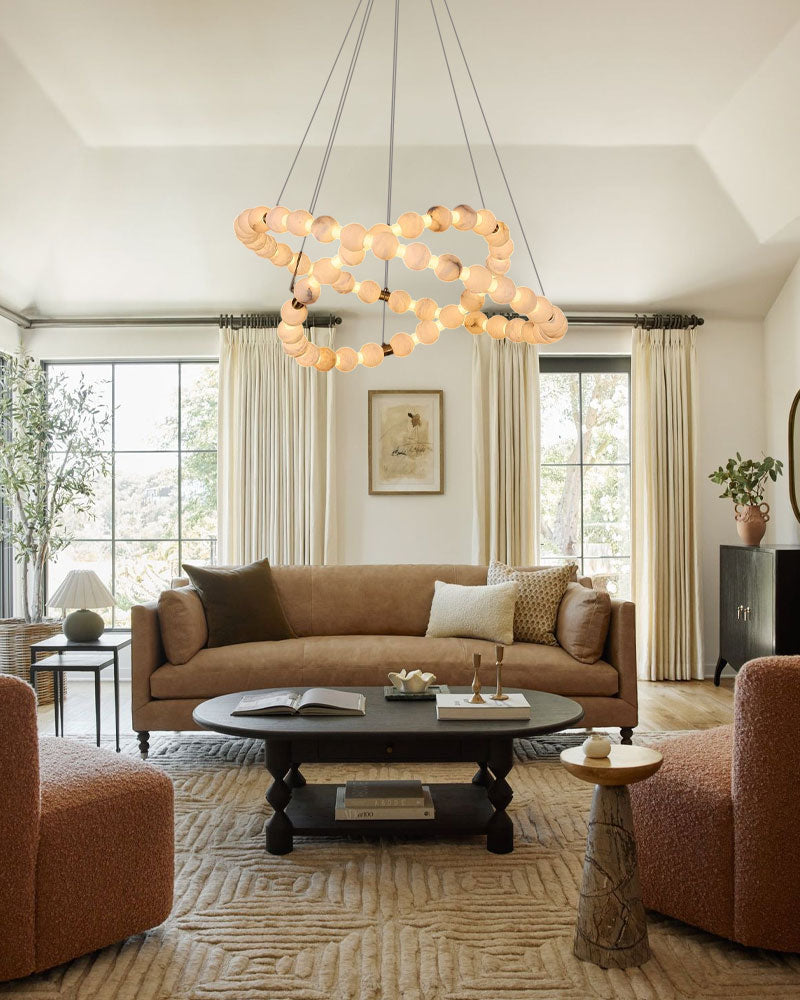 Multi Ring alabaster chandelier