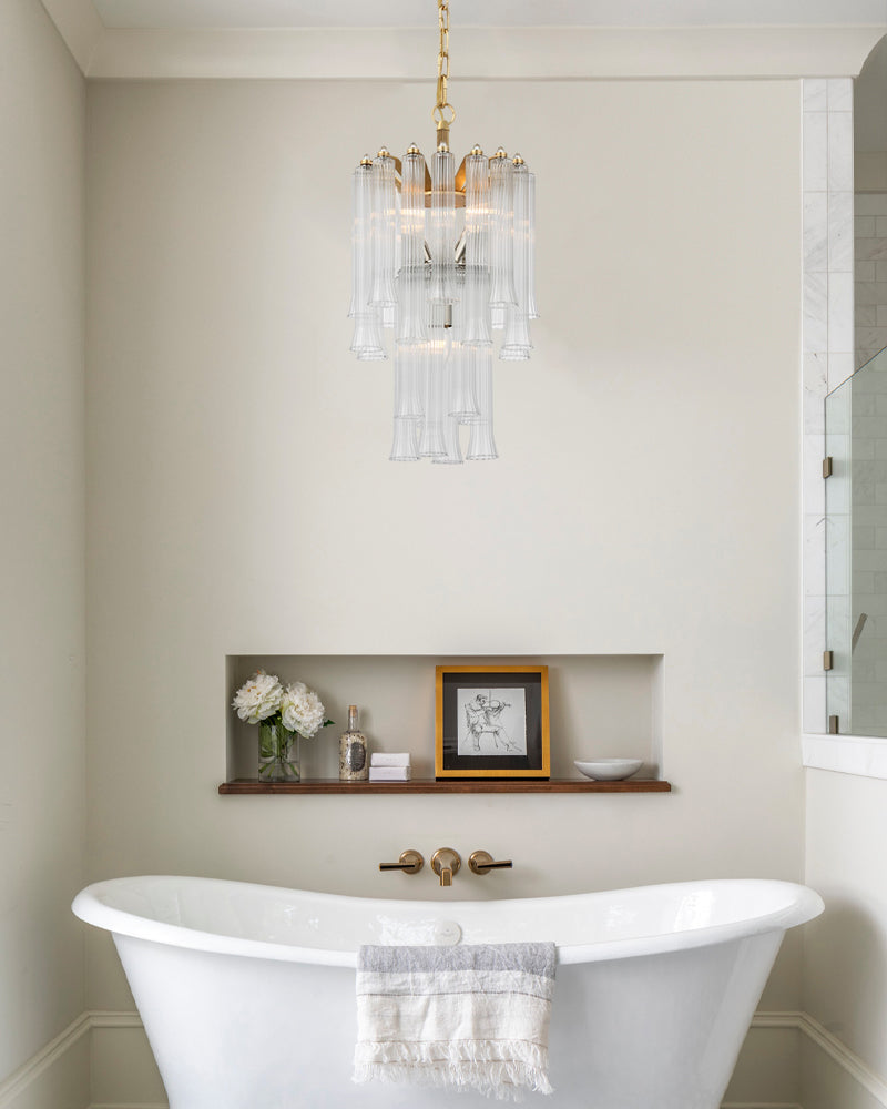 8/12 Light 40" Wide LED Lorelei Round Tiered Glass Chandelier use for Foyer Staircase