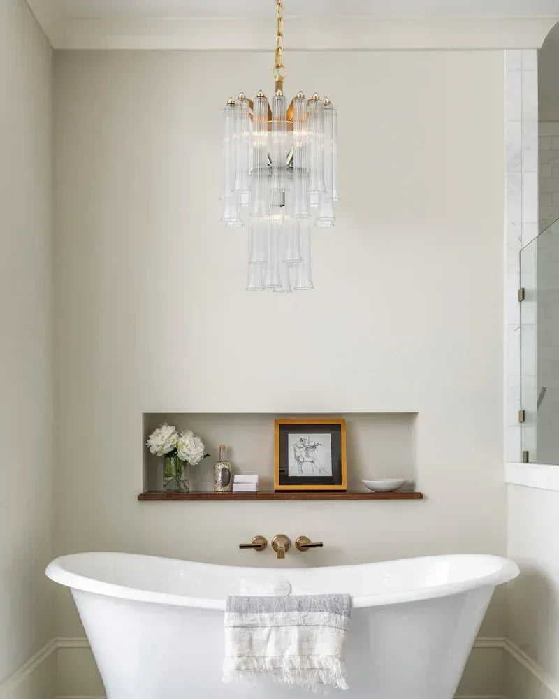 8/12 Light 40" Wide LED Lorelei Round Tiered Glass Chandelier use for Foyer Staircase American chandelier