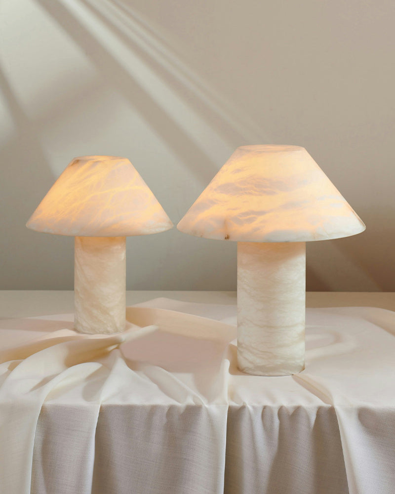 Stylish Petra Luxe Delicate Stylish Mushroom Fitz Alabaster Table Lamp for home collection
