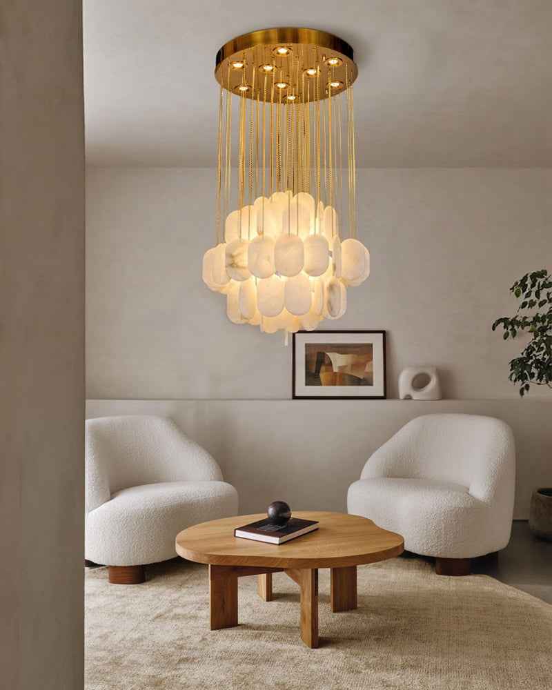 LightsStory Alabaster Mutil-layer Geometrical Chandelier - 6 to 21 Lights