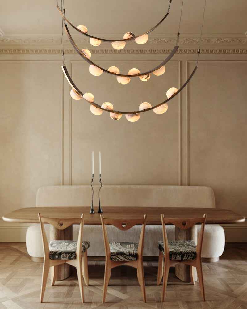 LightsStory Alabaster Art Curved Pendant Light - 1 to 3 Tiers