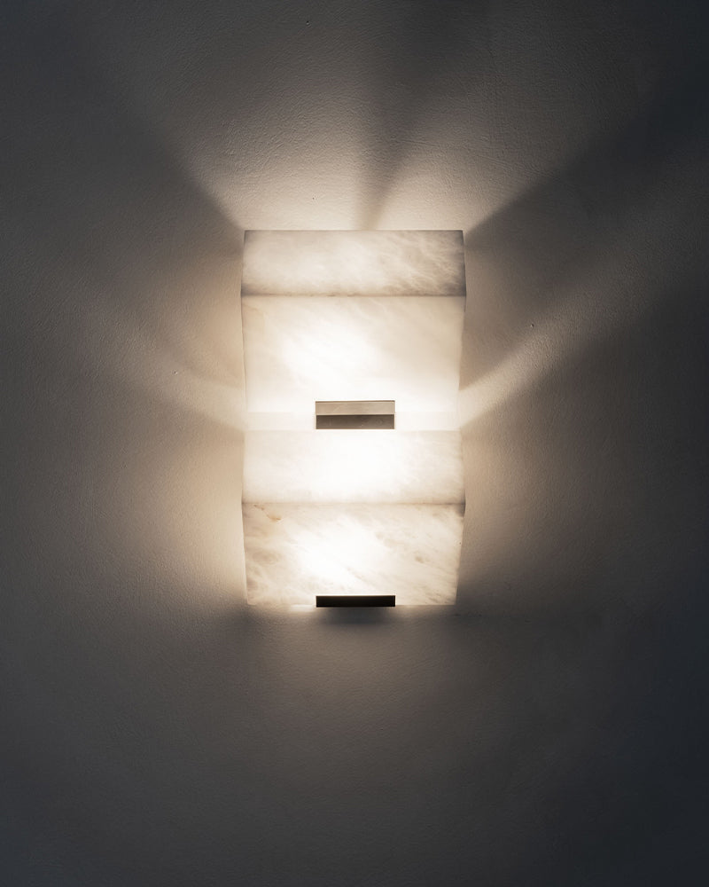 1-light Cone Nature Marble Stone Wall Sconces Wide 6" Brushed Bronze